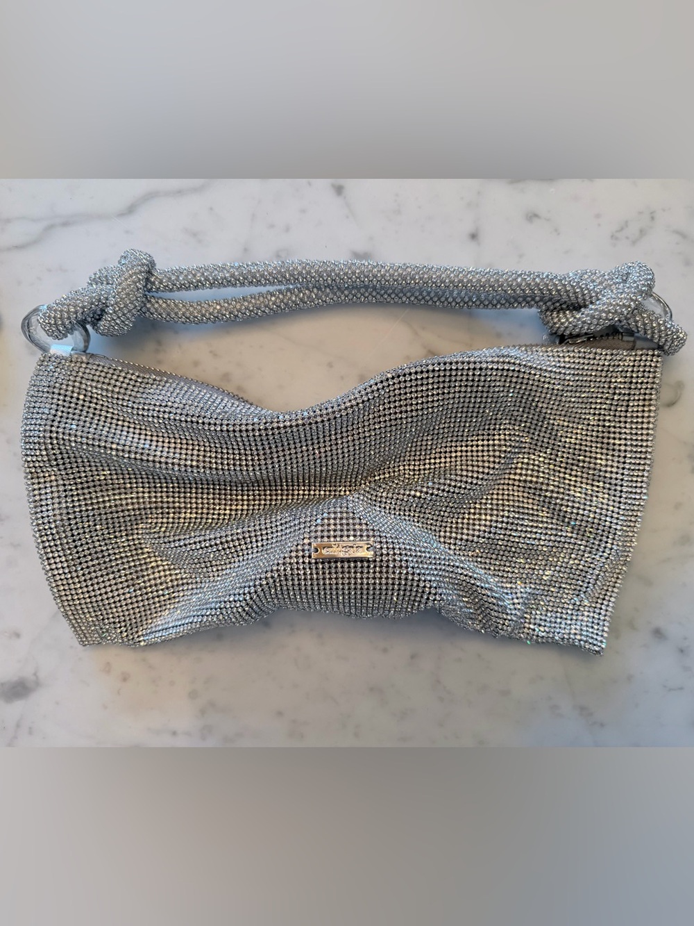 Cult Gaia Hera Nano silver crystal mesh clutch - Picture 2 of 12